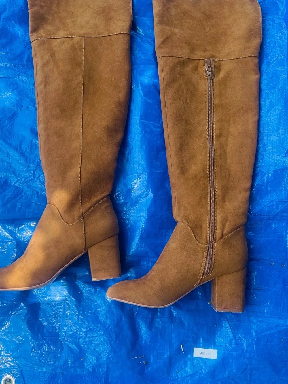 Women's Tall Suede Block Heel Boot - Orange